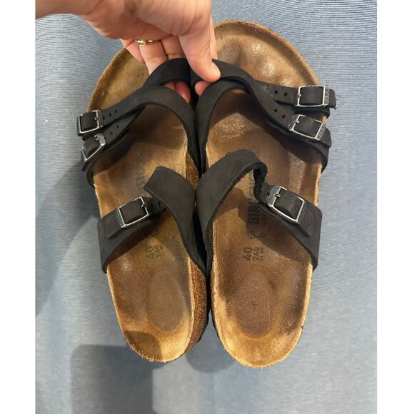 Birkenstock Franca Sandal Size 40 (Women's 9-9.5) Oiled Leather Black - Picture 1 of 10